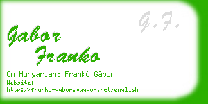 gabor franko business card