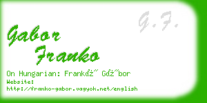 gabor franko business card